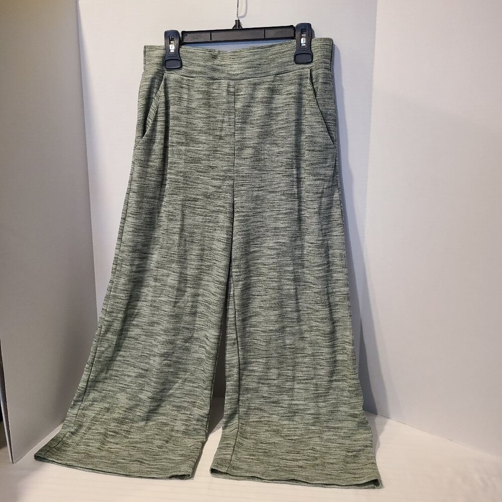 Comfy travel Pull-on Space Dye Waffle Beach Pants Wide Leg 22” Inseam-Fits L/XL